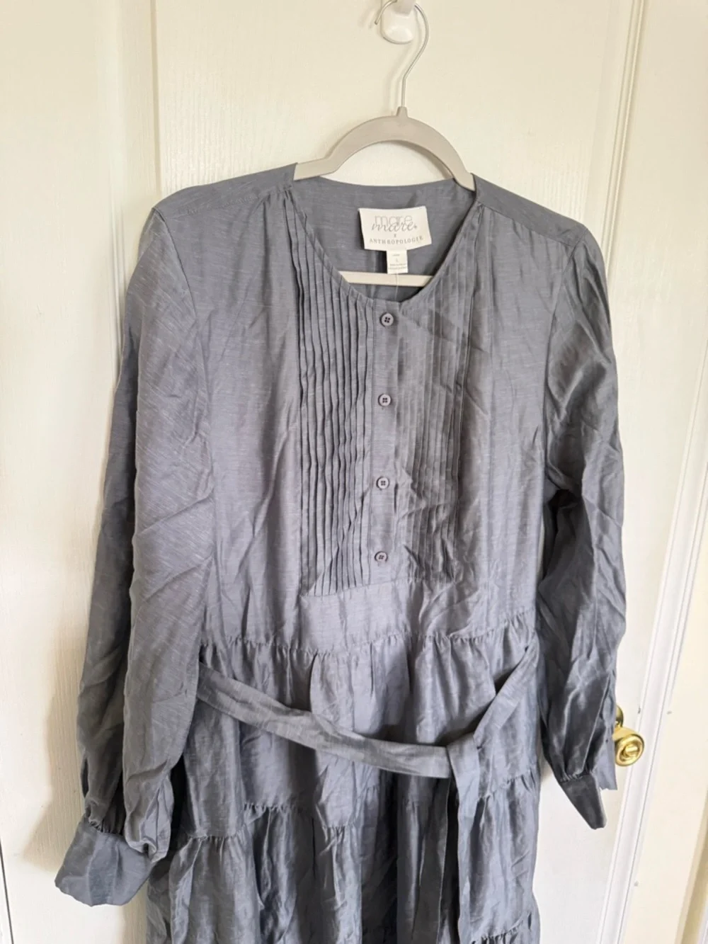 Anthropologie x Mare Mare NEW Agosta Tiered Midi Dress in Slate
